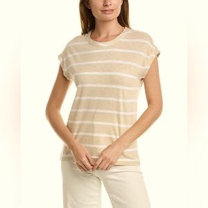 NWOT Dolman Style Chaser T-Shirt Beige & White Size Medium